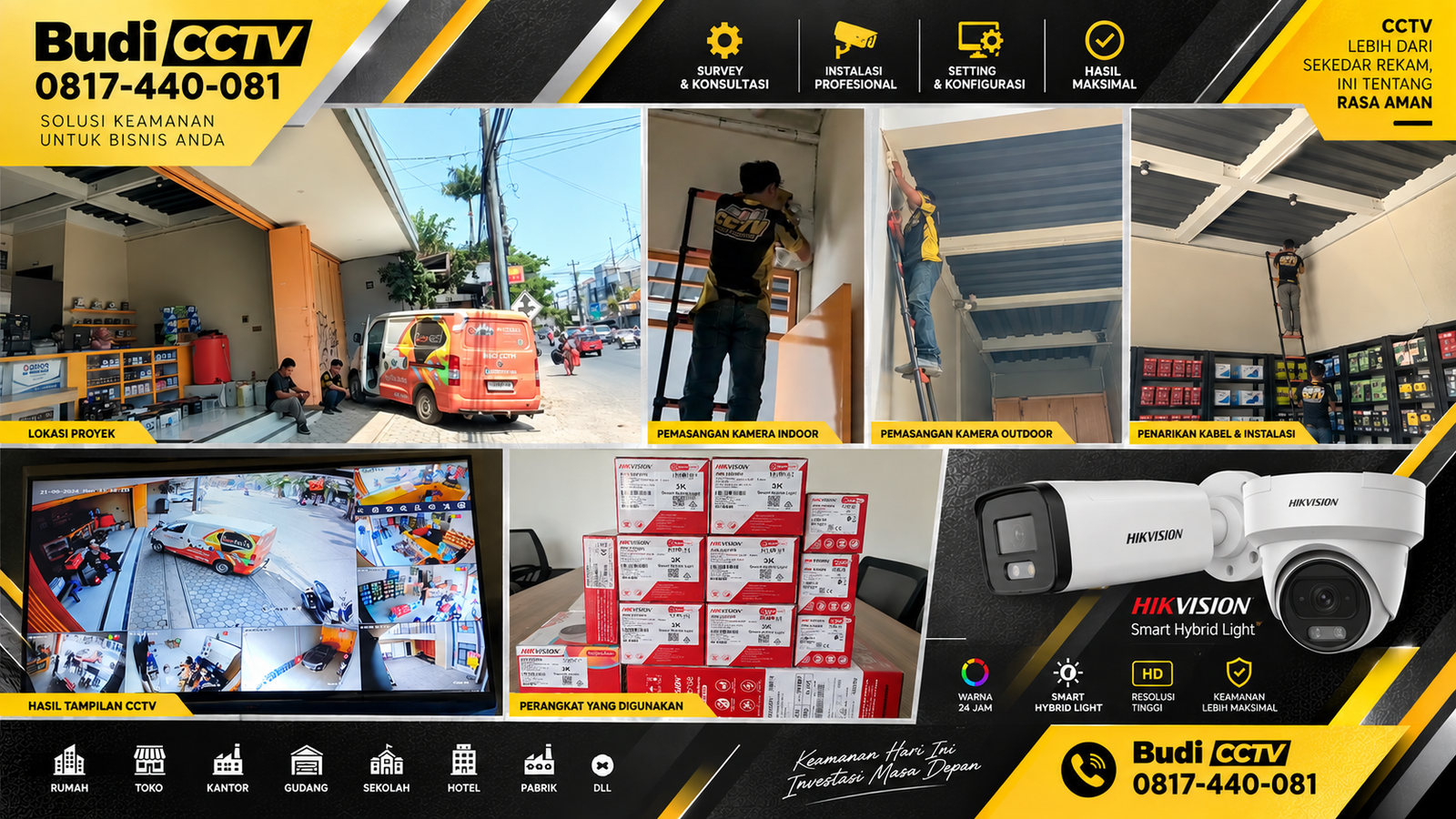 Instalasi CCTV Hikvision di Usaha Otomotif Batang, Jaminan Keaslian Produk