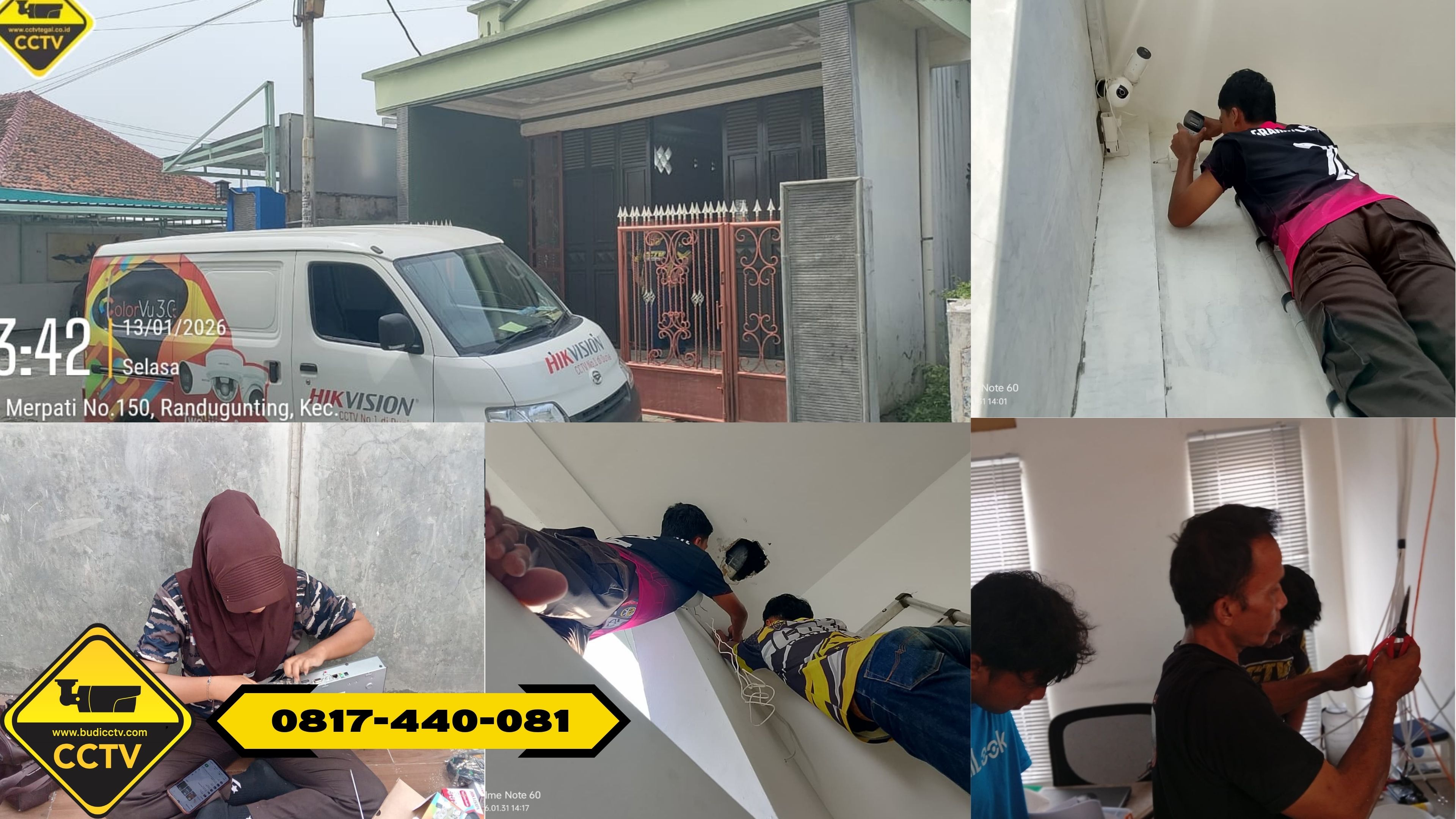 Pemasangan CCTV Hikvision 8 Channel Smart Hybrid Light 2MP di Rumah Area Kota Kajen
