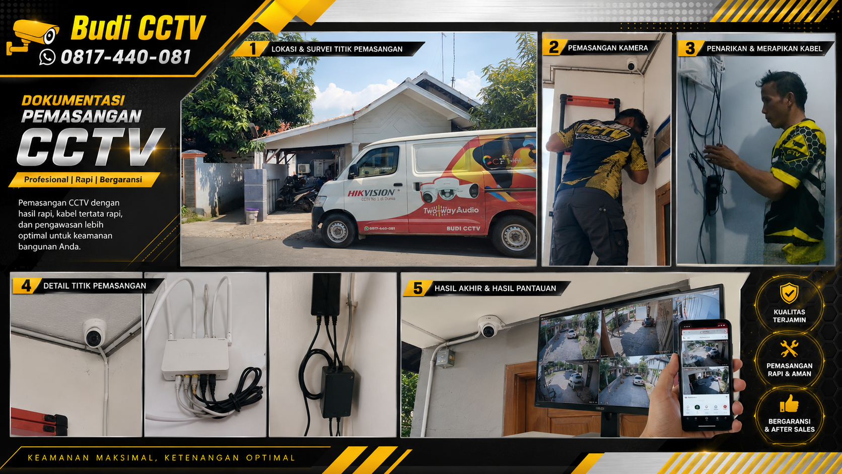 Pemasangan CCTV Hilook Infra Red 4 Channel di Morisson Batang