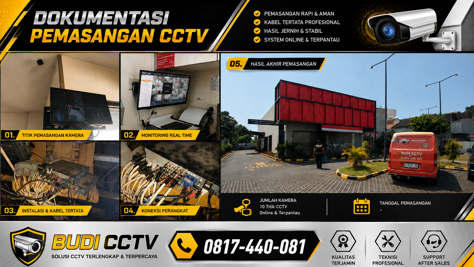 Instalasi CCTV Hikvision Rapi dan Profesional di KFC Batang