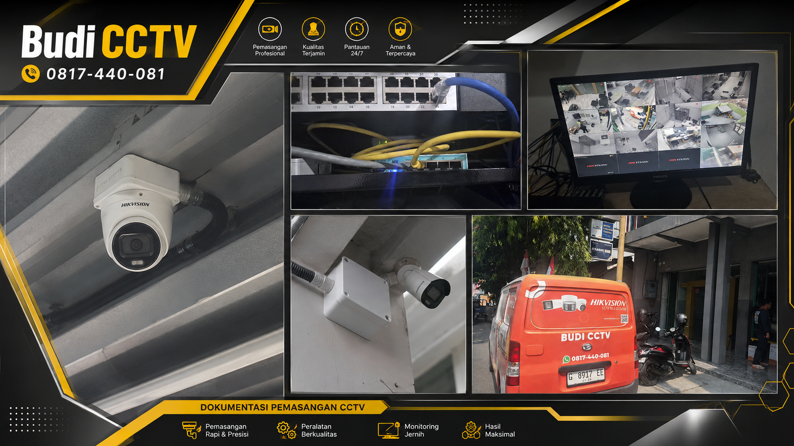 Pemasangan CCTV IP Camera Hikvision Kantor Bank Batang